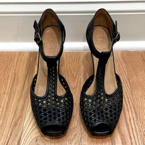 Frye Black Wedges